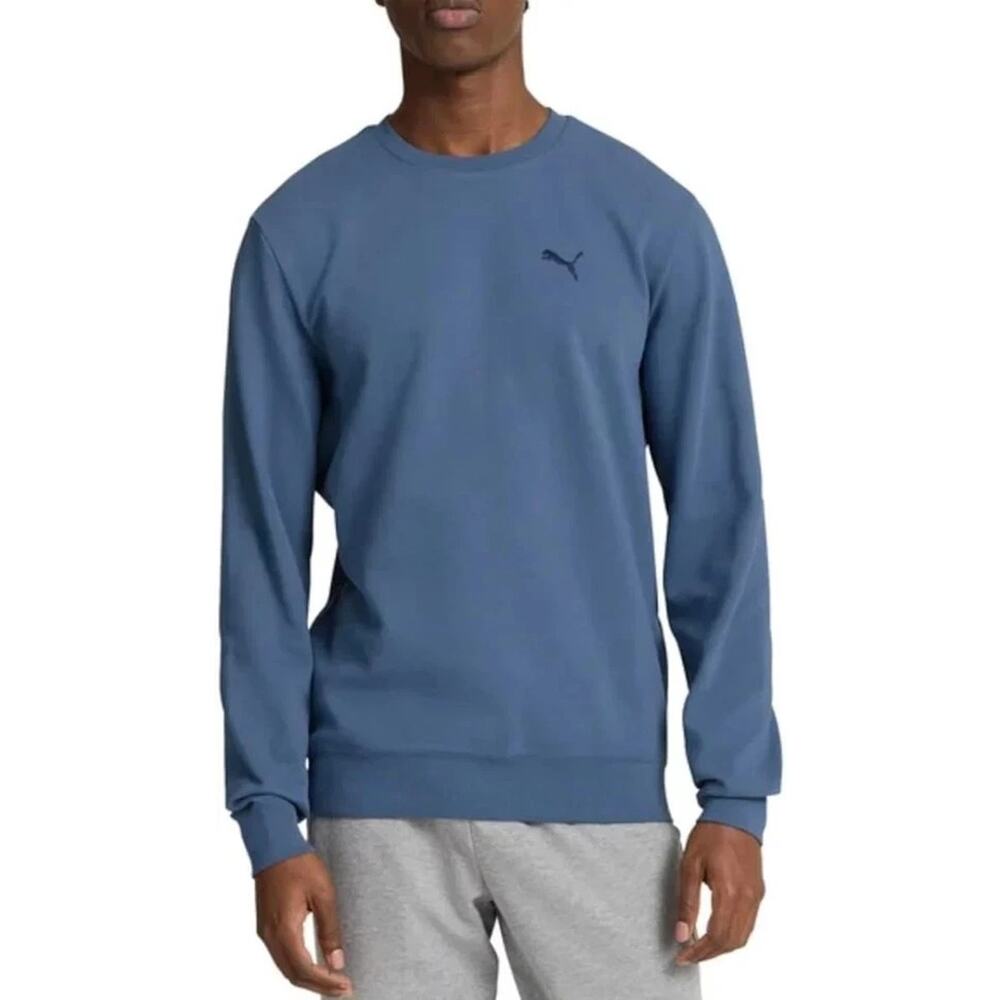 Puma Men's Textured Crew Neck Sweatshirt Blue Large New with Tag!